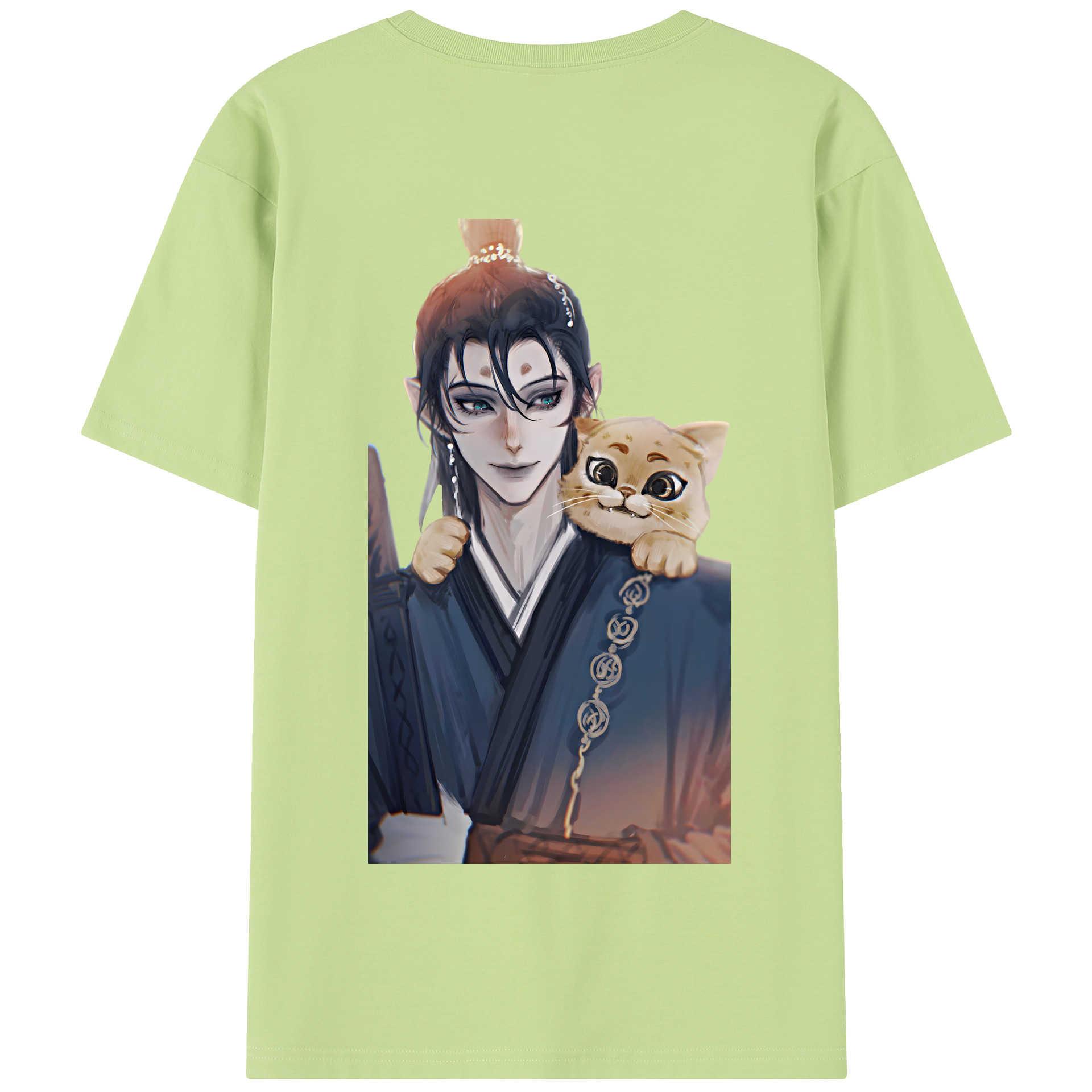 （画像用） Ne Zha 2 ナタ 魔童の大暴れ 綿100％半袖Tシャツ（背面プリント）